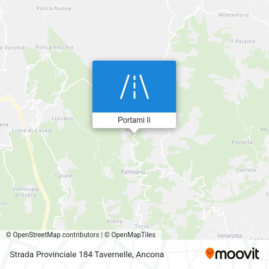 Mappa Strada Provinciale 184 Tavernelle