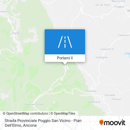 Mappa Strada Provinciale Poggio San Vicino - Pian Dell'Elmo