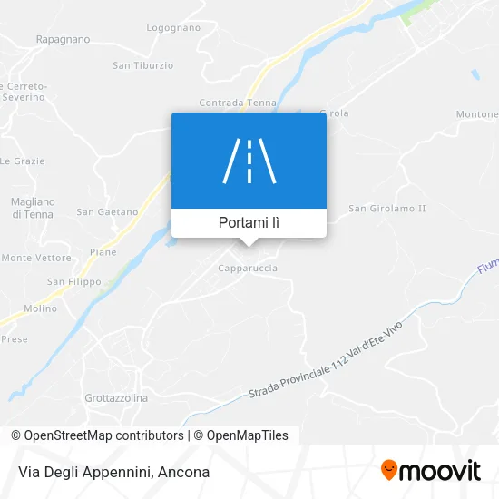 Mappa Via Degli Appennini