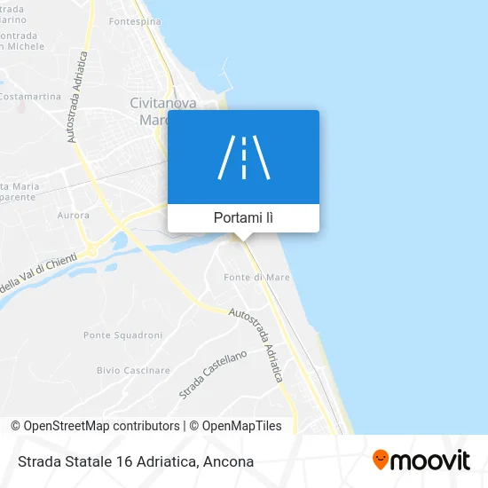 Mappa Strada Statale 16 Adriatica