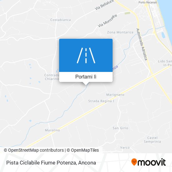 Mappa Pista Ciclabile Fiume Potenza