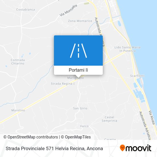 Mappa Strada Provinciale 571 Helvia Recina