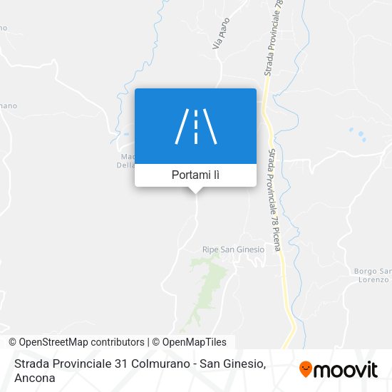 Mappa Strada Provinciale 31 Colmurano - San Ginesio
