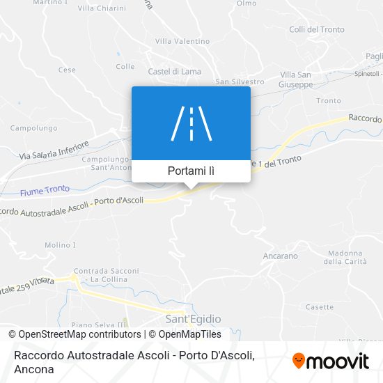 Mappa Raccordo Autostradale Ascoli - Porto D'Ascoli