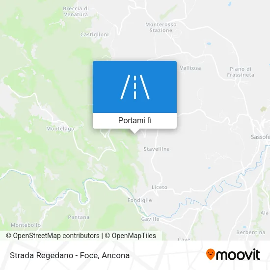 Mappa Strada Regedano - Foce