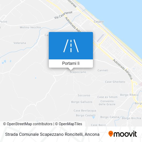 Mappa Strada Comunale Scapezzano Roncitelli