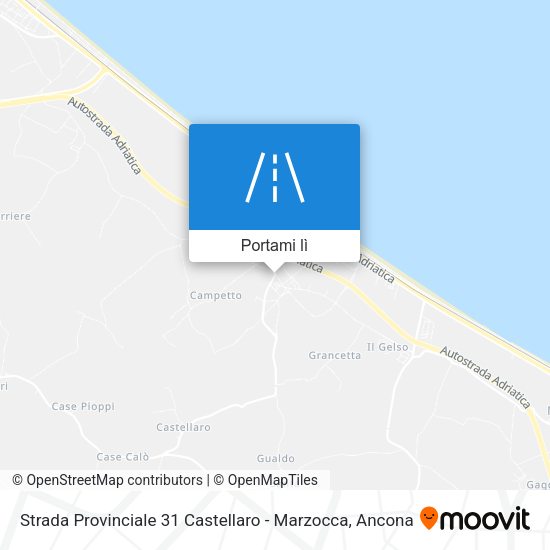 Mappa Strada Provinciale 31 Castellaro - Marzocca