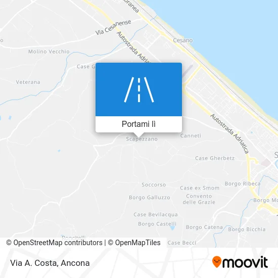 Mappa Via A. Costa