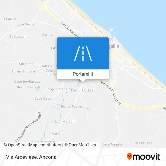 Mappa Via Arceviese