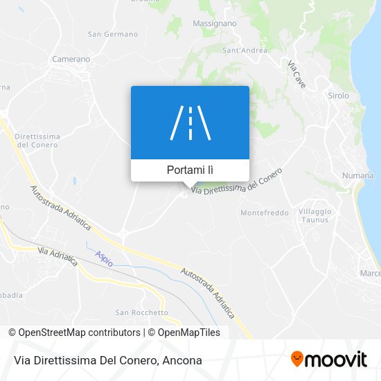 Mappa Via Direttissima Del Conero