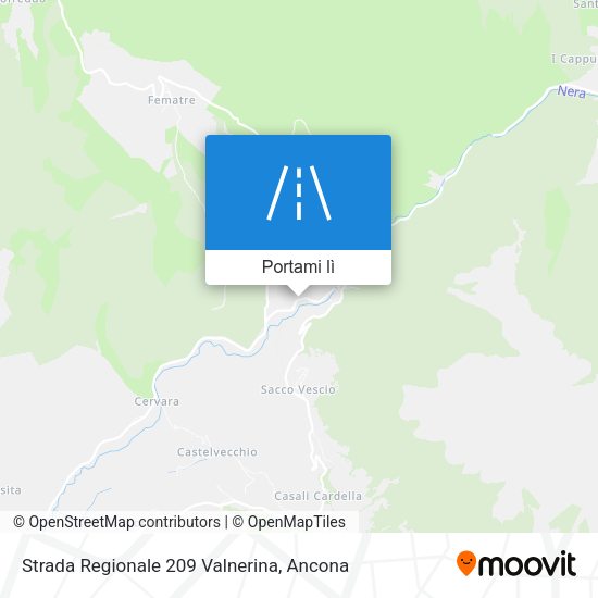Mappa Strada Regionale 209 Valnerina