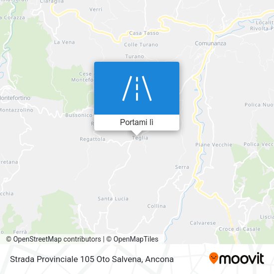 Mappa Strada Provinciale 105 Oto Salvena