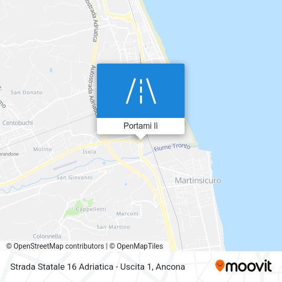 Mappa Strada Statale 16 Adriatica - Uscita 1