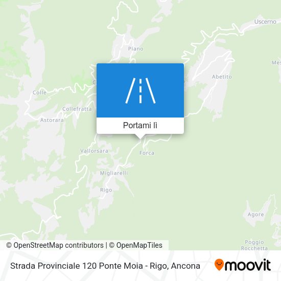 Mappa Strada Provinciale 120 Ponte Moia - Rigo