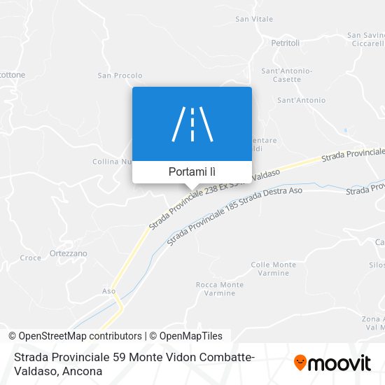 Mappa Strada Provinciale 59 Monte Vidon Combatte-Valdaso