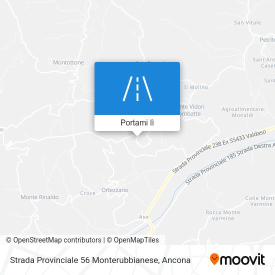 Mappa Strada Provinciale 56 Monterubbianese