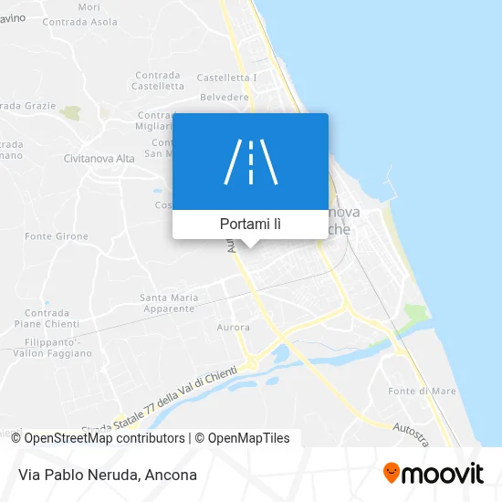 Mappa Via Pablo Neruda