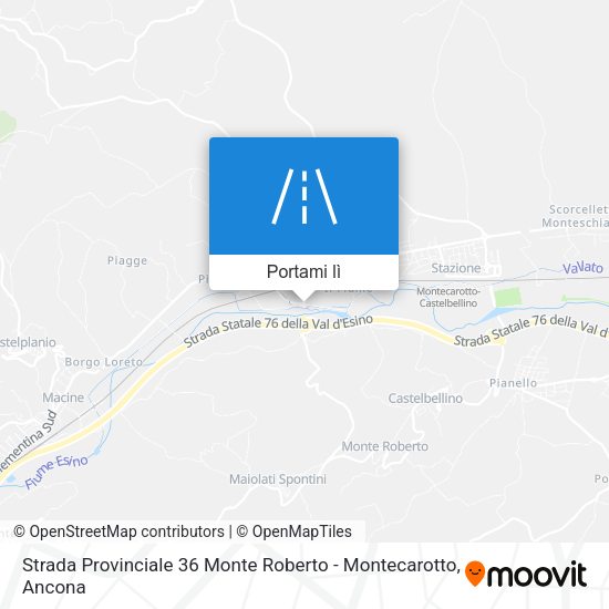 Mappa Strada Provinciale 36 Monte Roberto - Montecarotto