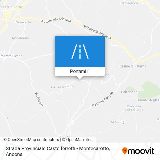 Mappa Strada Provinciale Castelferretti - Montecarotto