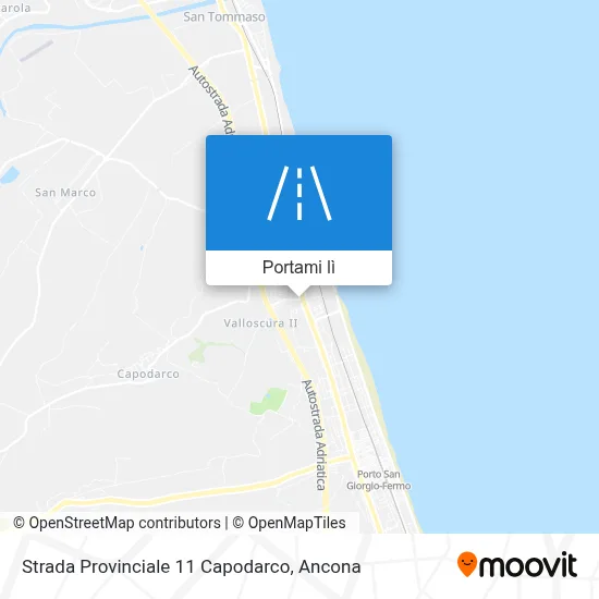 Mappa Strada Provinciale 11 Capodarco