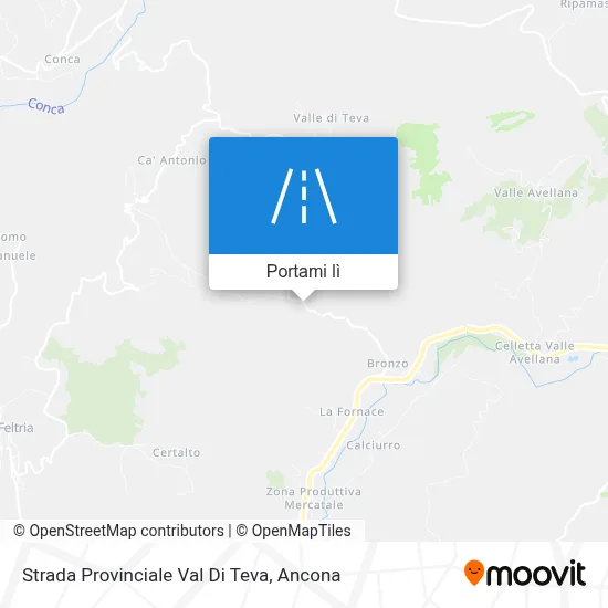 Mappa Strada Provinciale Val Di Teva