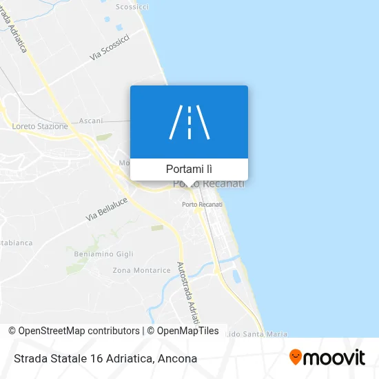 Mappa Strada Statale 16 Adriatica