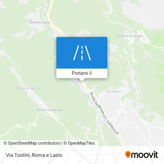 Mappa Via Tostini