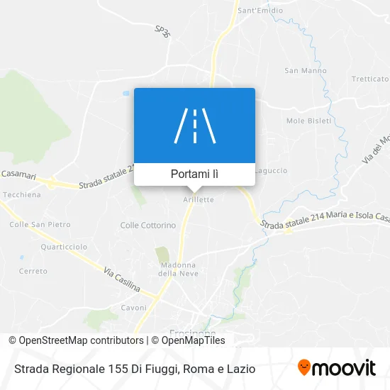 Mappa Strada Regionale 155 Di Fiuggi