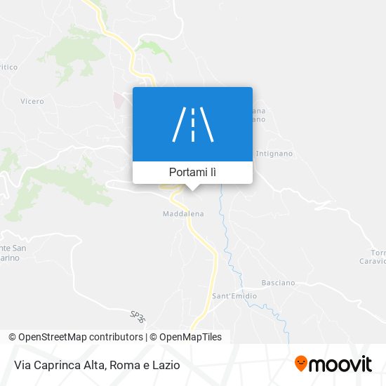 Mappa Via Caprinca Alta