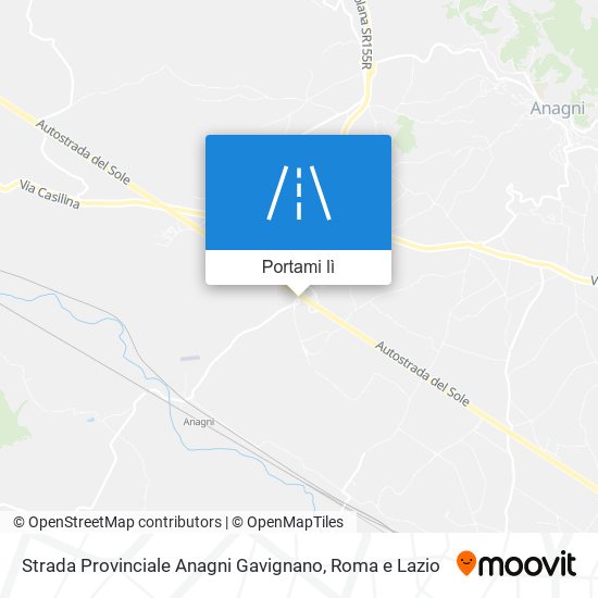 Mappa Strada Provinciale Anagni Gavignano