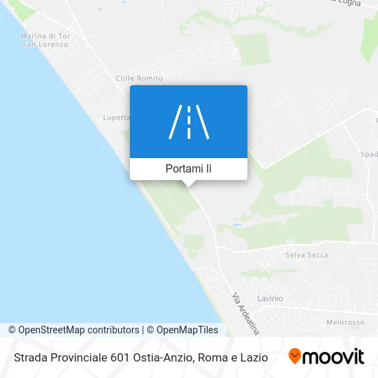Mappa Strada Provinciale 601 Ostia-Anzio