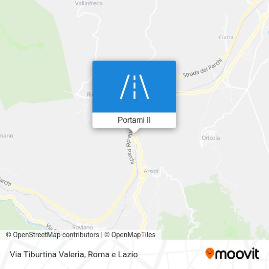 Mappa Via Tiburtina Valeria
