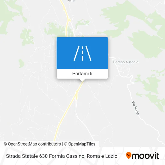 Mappa Strada Statale 630 Formia Cassino