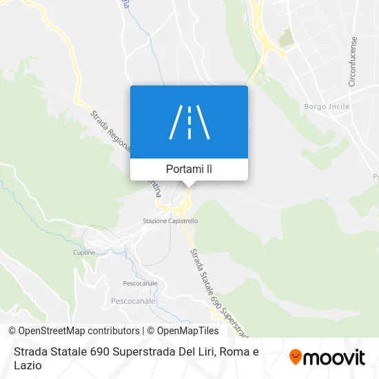 Mappa Strada Statale 690 Superstrada Del Liri