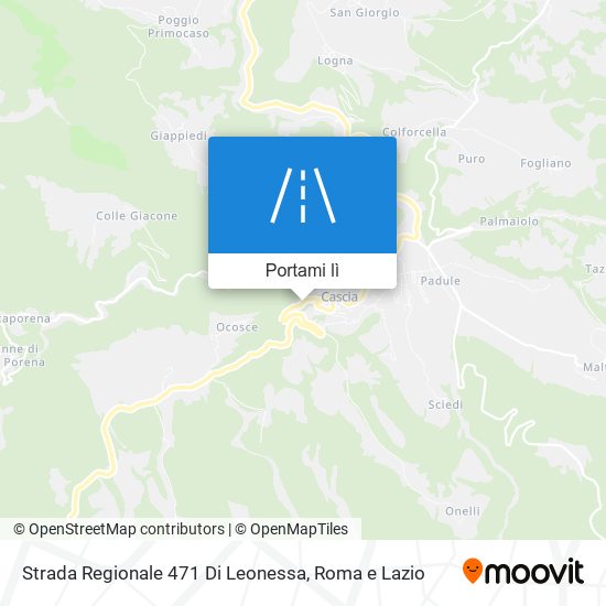 Mappa Strada Regionale 471 Di Leonessa