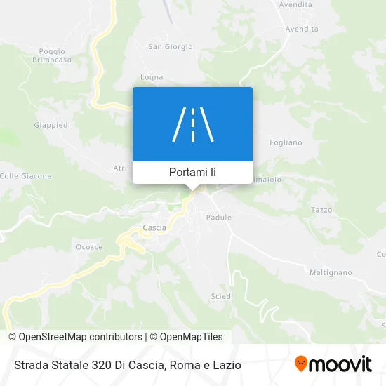 Mappa Strada Statale 320 Di Cascia