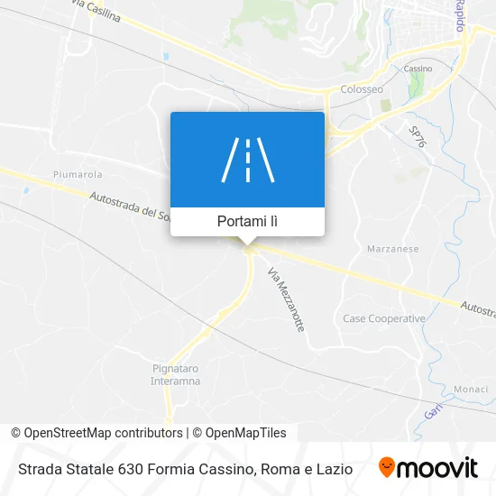 Mappa Strada Statale 630 Formia Cassino