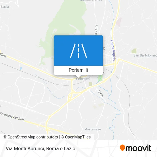 Mappa Via Monti Aurunci