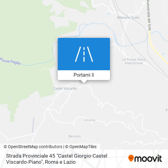 Mappa Strada Provinciale 45 "Castel Giorgio-Castel Viscardo-Piano"