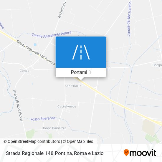 Mappa Strada Regionale 148 Pontina