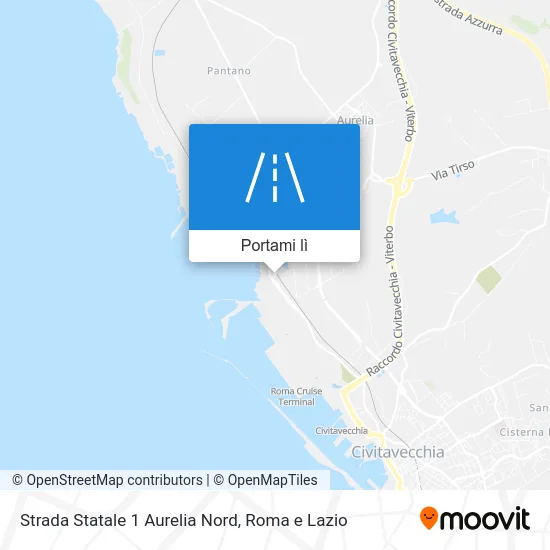 Mappa Strada Statale 1 Aurelia Nord