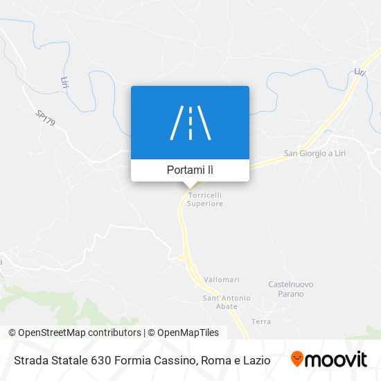 Mappa Strada Statale 630 Formia Cassino