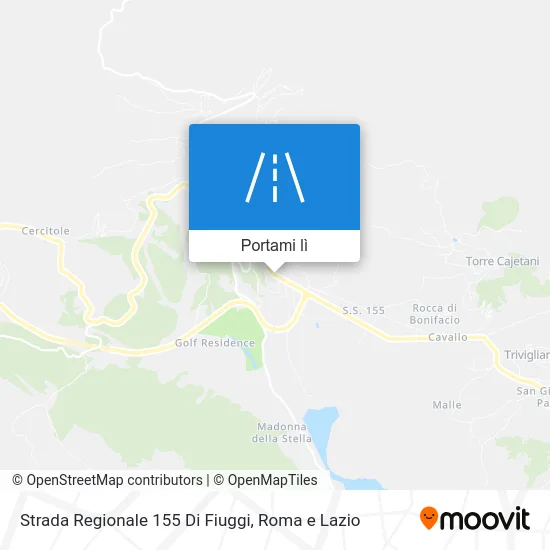 Mappa Strada Regionale 155 Di Fiuggi