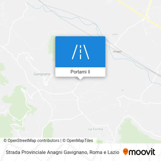 Mappa Strada Provinciale Anagni Gavignano