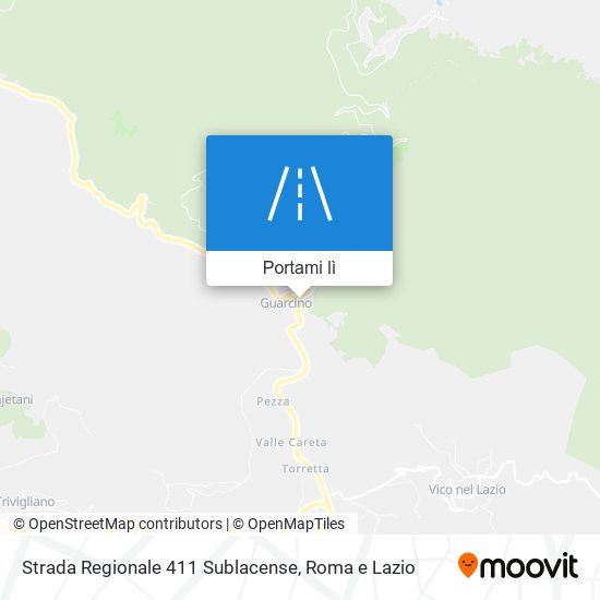 Mappa Strada Regionale 411 Sublacense