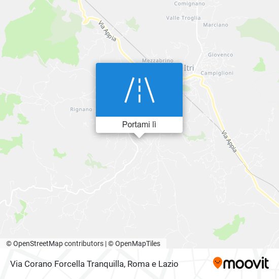 Mappa Via Corano Forcella Tranquilla