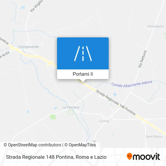 Mappa Strada Regionale 148 Pontina