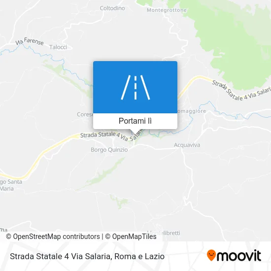 Mappa Strada Statale 4 Via Salaria