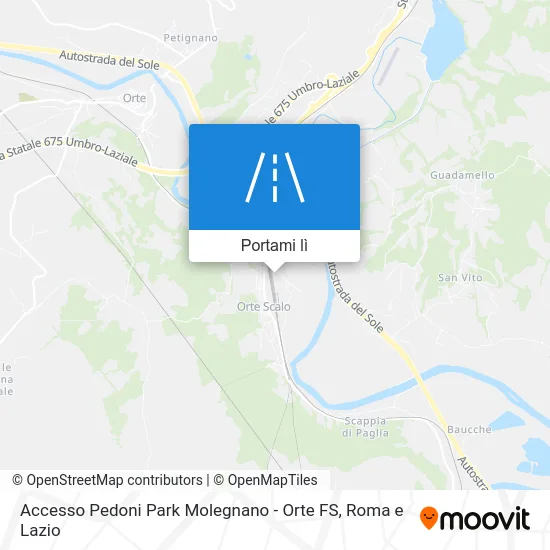 Mappa Accesso Pedoni Park Molegnano - Orte FS