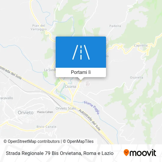 Mappa Strada Regionale 79 Bis Orvietana